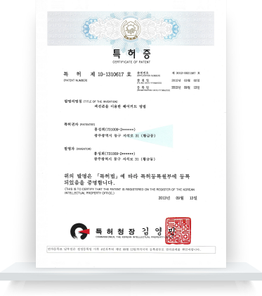 특허등록(제10-1310617호)